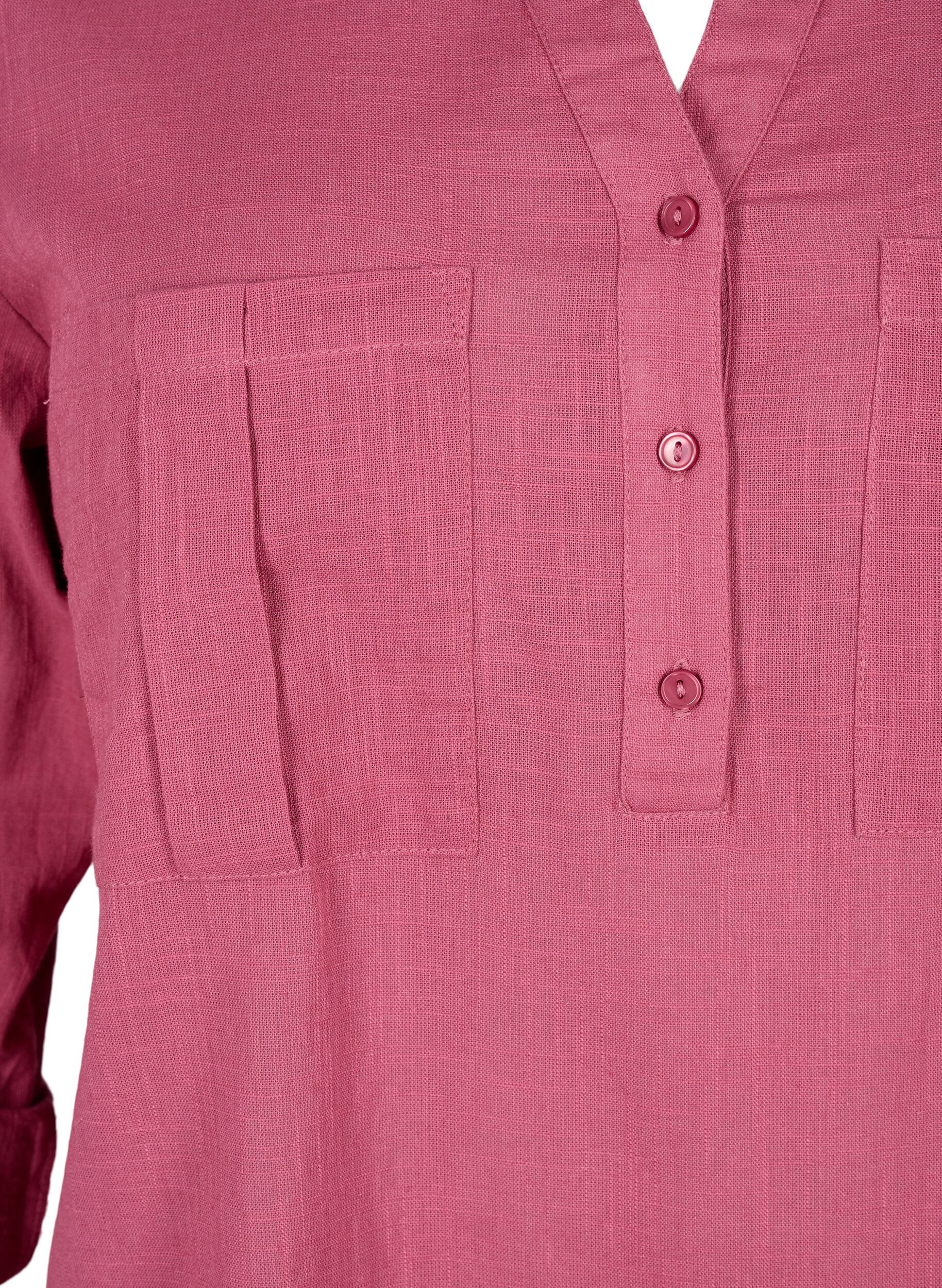 Zizzi Tunika i bomuld med 3/4 &aelig;rmer, Malaga, Packshot image number 2