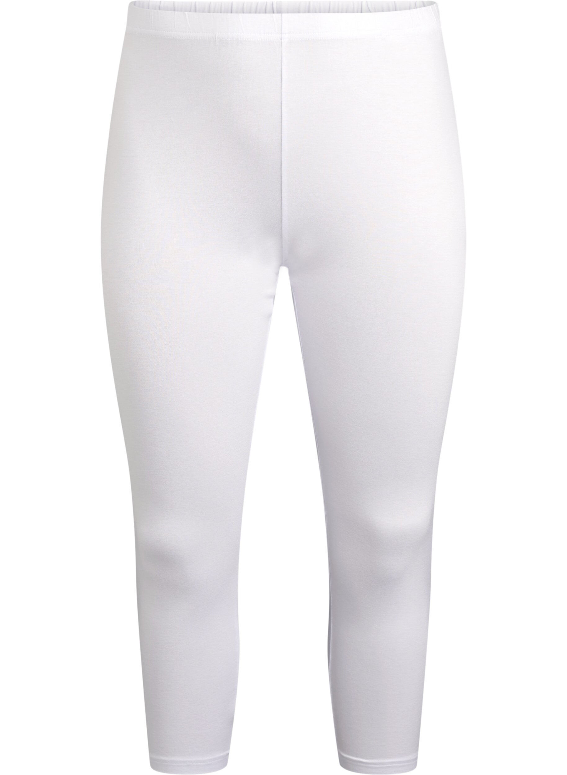 Zizzi Basis 3/4 leggings i viskose, Hvid, Packshot image number 0