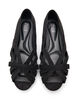 Ballerina i imiteret ruskind med krydsede remme, Sort, Packshot image number 3