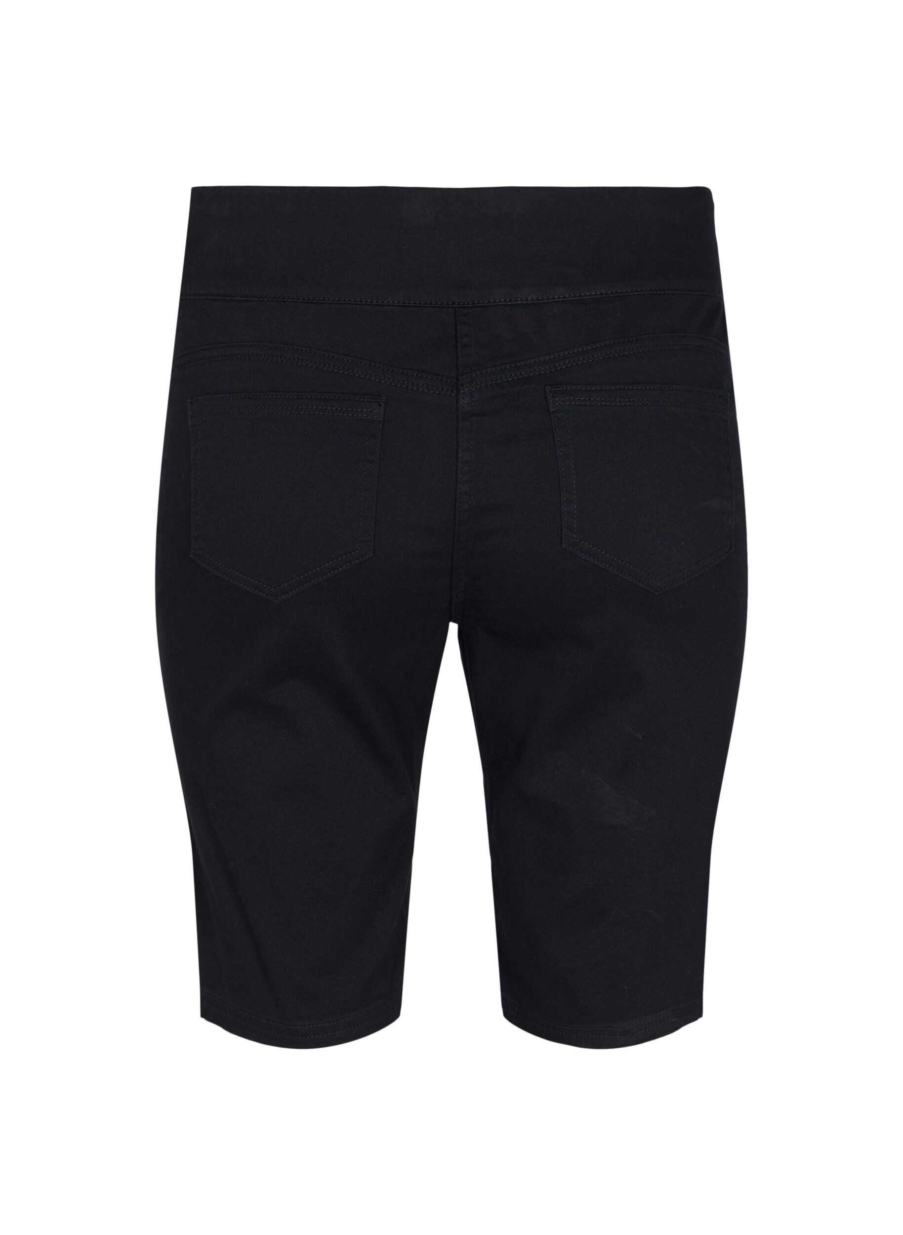 Zizzi T&aelig;tsiddende shorts med baglommer, Black, Packshot image number 1