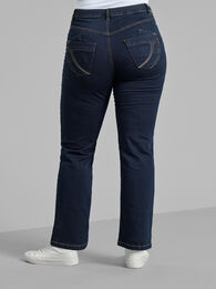 Regular fit Gemma jeans med høj talje, Blue denim, Model