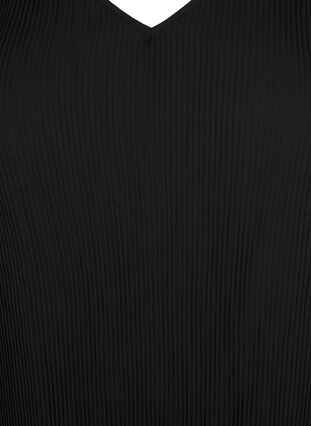 Plissé tunika med lange ærmer, Black, Packshot image number 2
