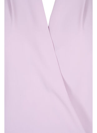 Wrap-look bluse med v-hals og 3/4 ærmer, Lavender Frost, Packshot image number 2