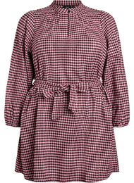 Ternet kort kjole med bindebånd, Rød