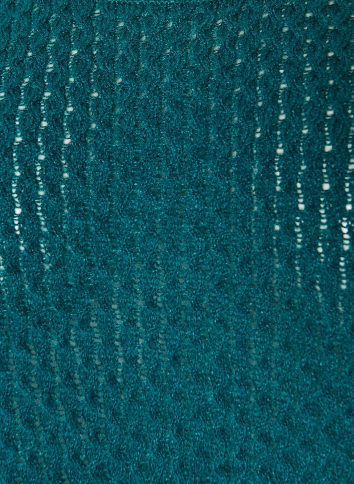 Strikbluse med struktureret hulm&oslash;nster, Gr&oslash;n, Packshot image number 2
