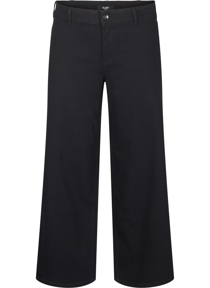 Jeans med vide ben, Sort, Packshot image number 0