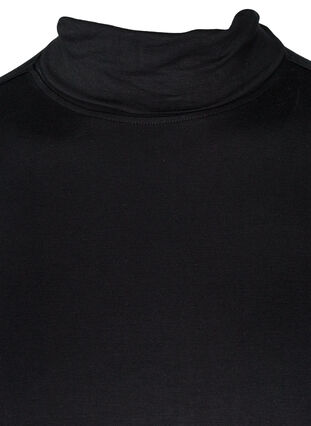 Tætsiddende bluse med høj hals, Black, Packshot image number 2