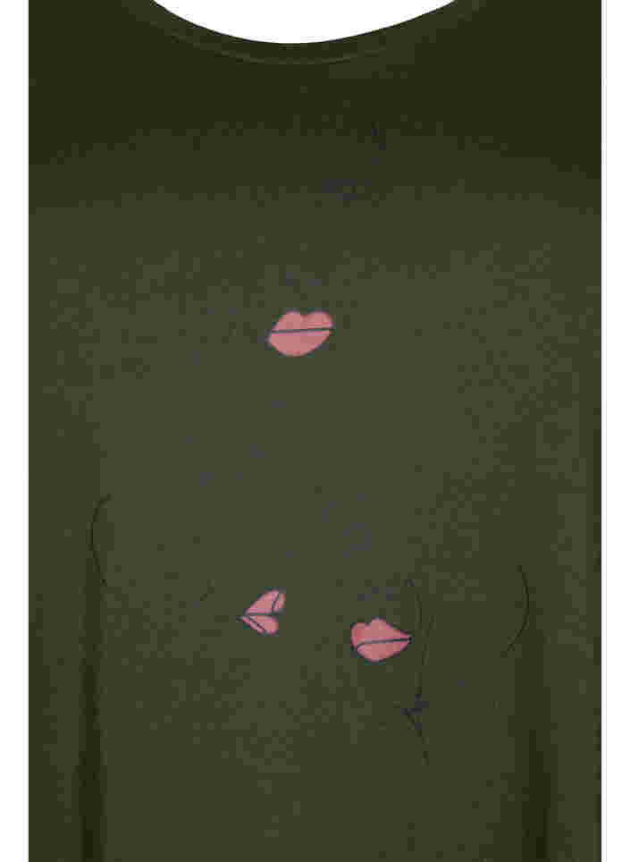 Kortærmet bomulds natkjole med tryk , Forest Night W. Face, Packshot image number 2