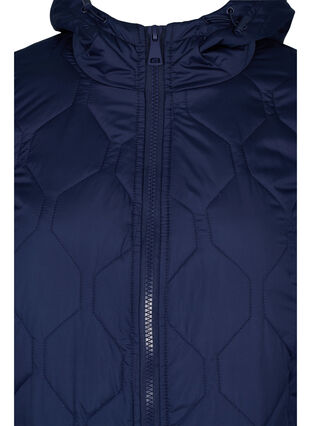 Quiltet jakke med hætte og store lommer, Navy Blazer, Packshot image number 2