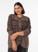 Cardigan med jacquardm&oslash;nster, Brun, Model image number 0