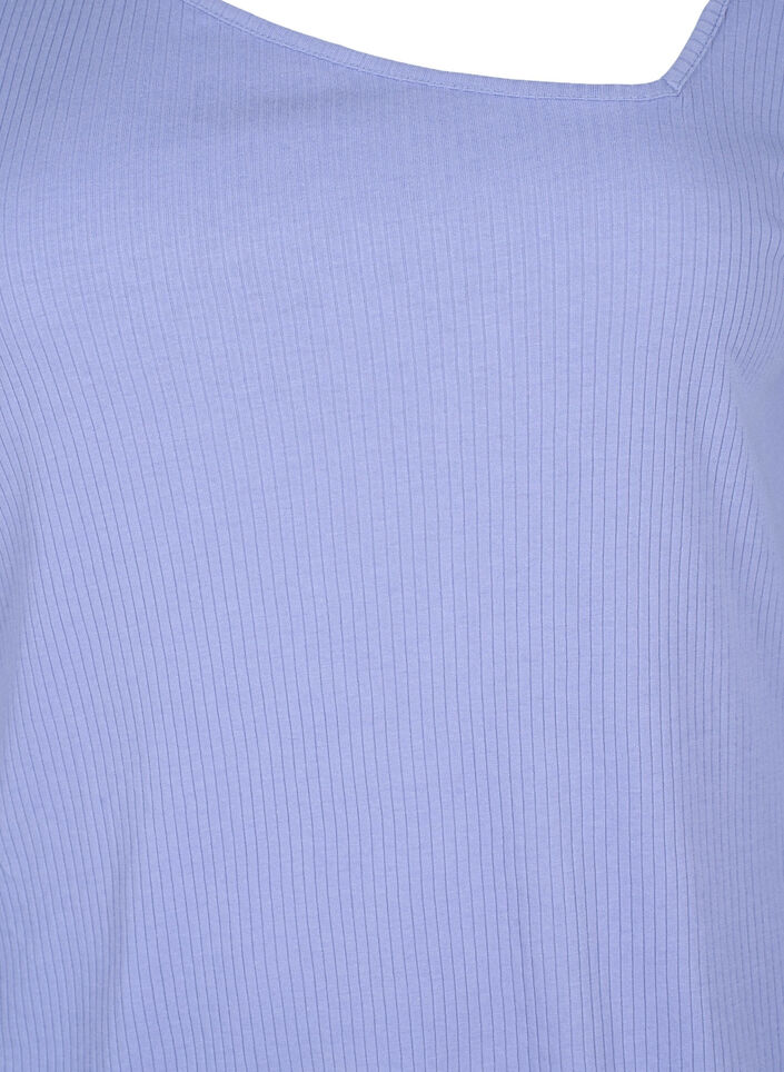 Langærmet t-shirt med asymmetrisk udskæring, Lavender Violet, Packshot image number 2
