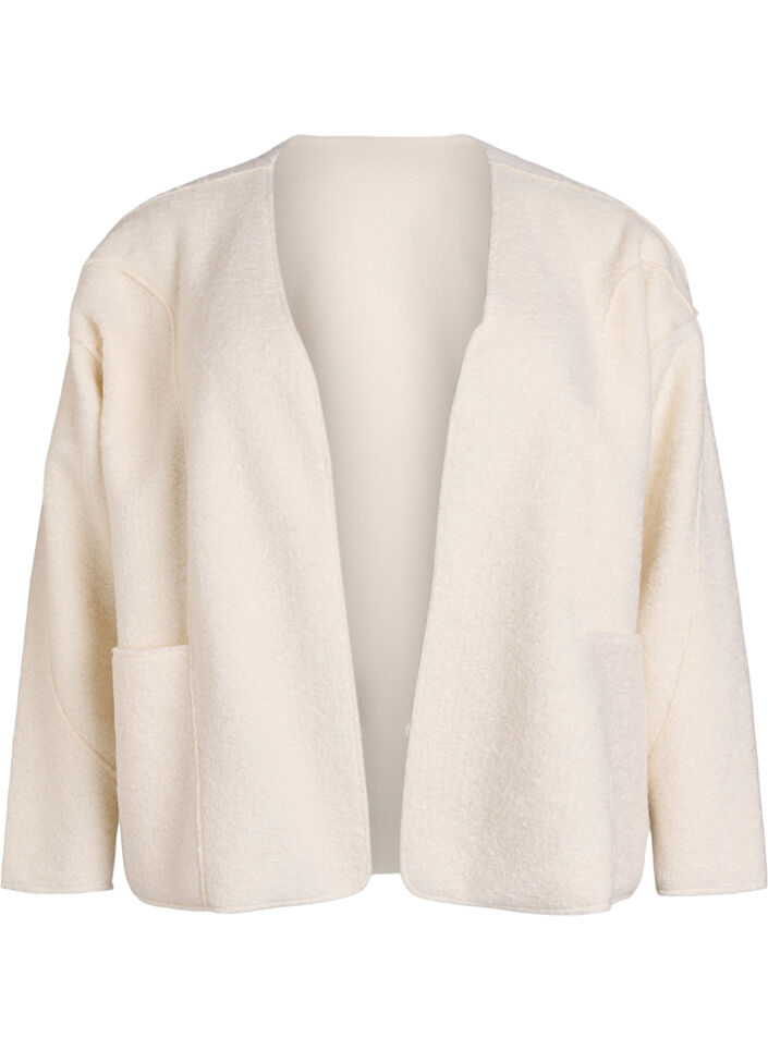 L&oslash;s cardigan med lommer, Vanilla, Packshot image number 0