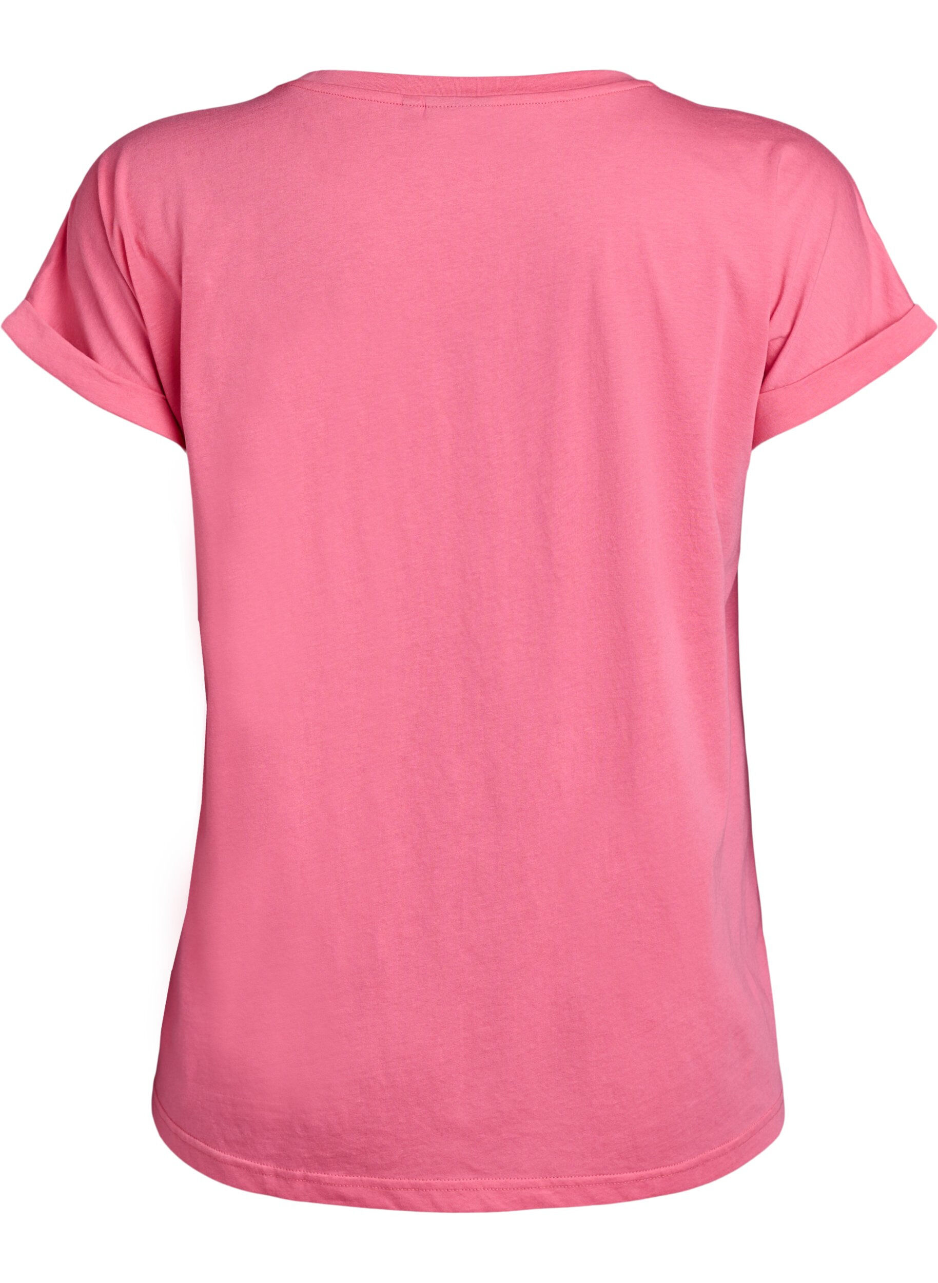 ZizziKort&aelig;rmet t-shirt i bomuldsblanding, Lyser&oslash;d, Packshot image number 1