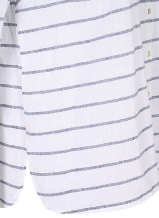Skjortebluse med knaplukning, Navy Blazer stripe, Packshot image number 3
