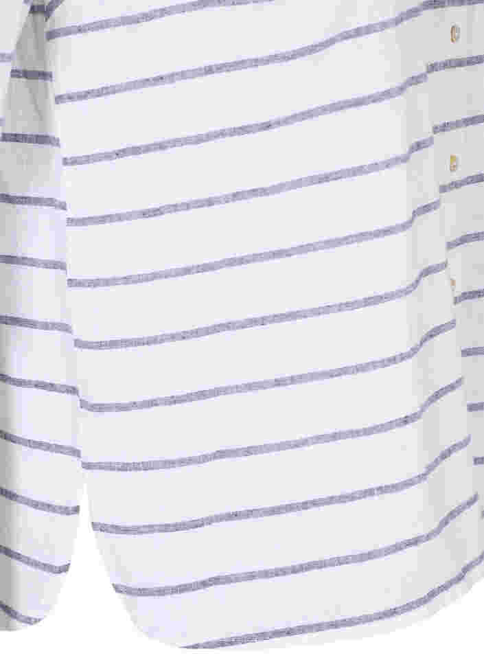 Skjortebluse med knaplukning, Navy Blazer stripe, Packshot image number 3