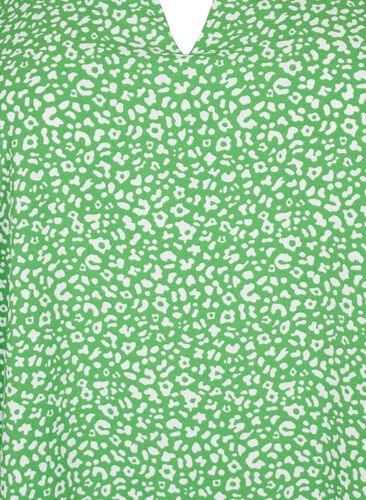 Kortærmet bluse med print (GRS), Green Ditsy, Packshot image number 2