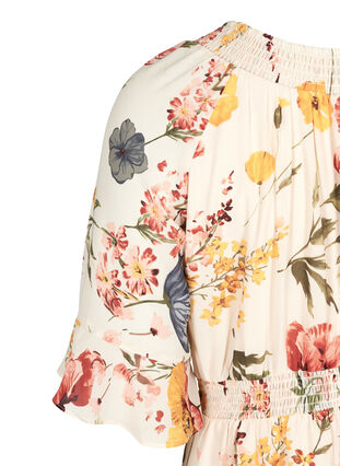 Kortærmet kjole med blomsterprint, AOP FLOWER, Packshot image number 3