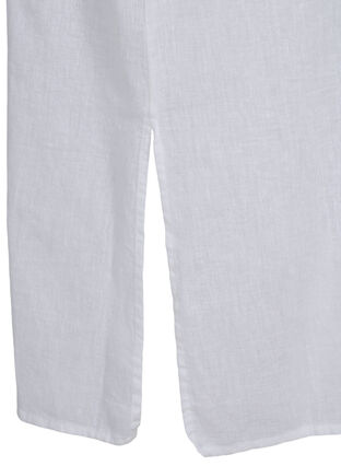 Lang skjortekjole med korte ærmer, White, Packshot image number 3