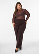 Meshbluse med print, Brun, Model image number 1