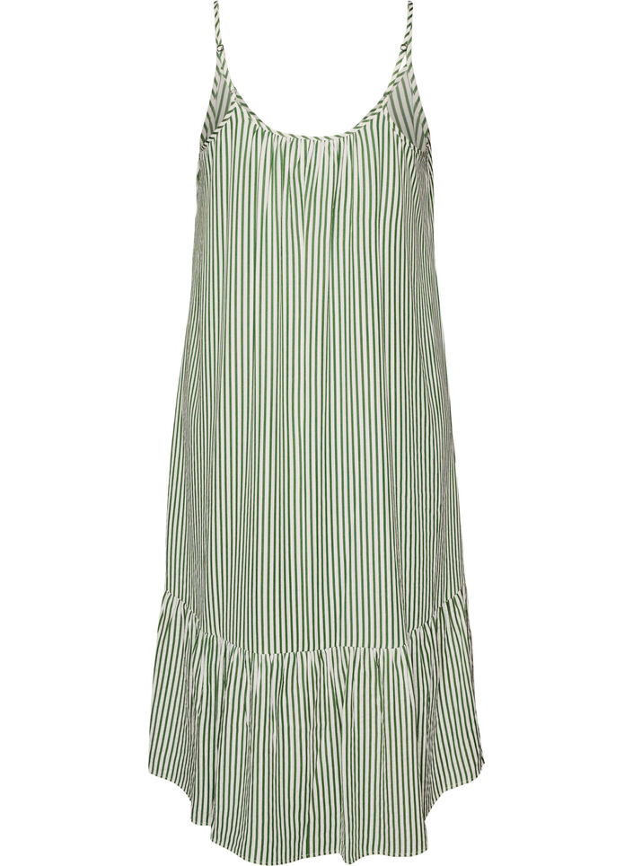 Sommerkjole med striber og A-facon, Gr&oslash;n, Packshot image number 1
