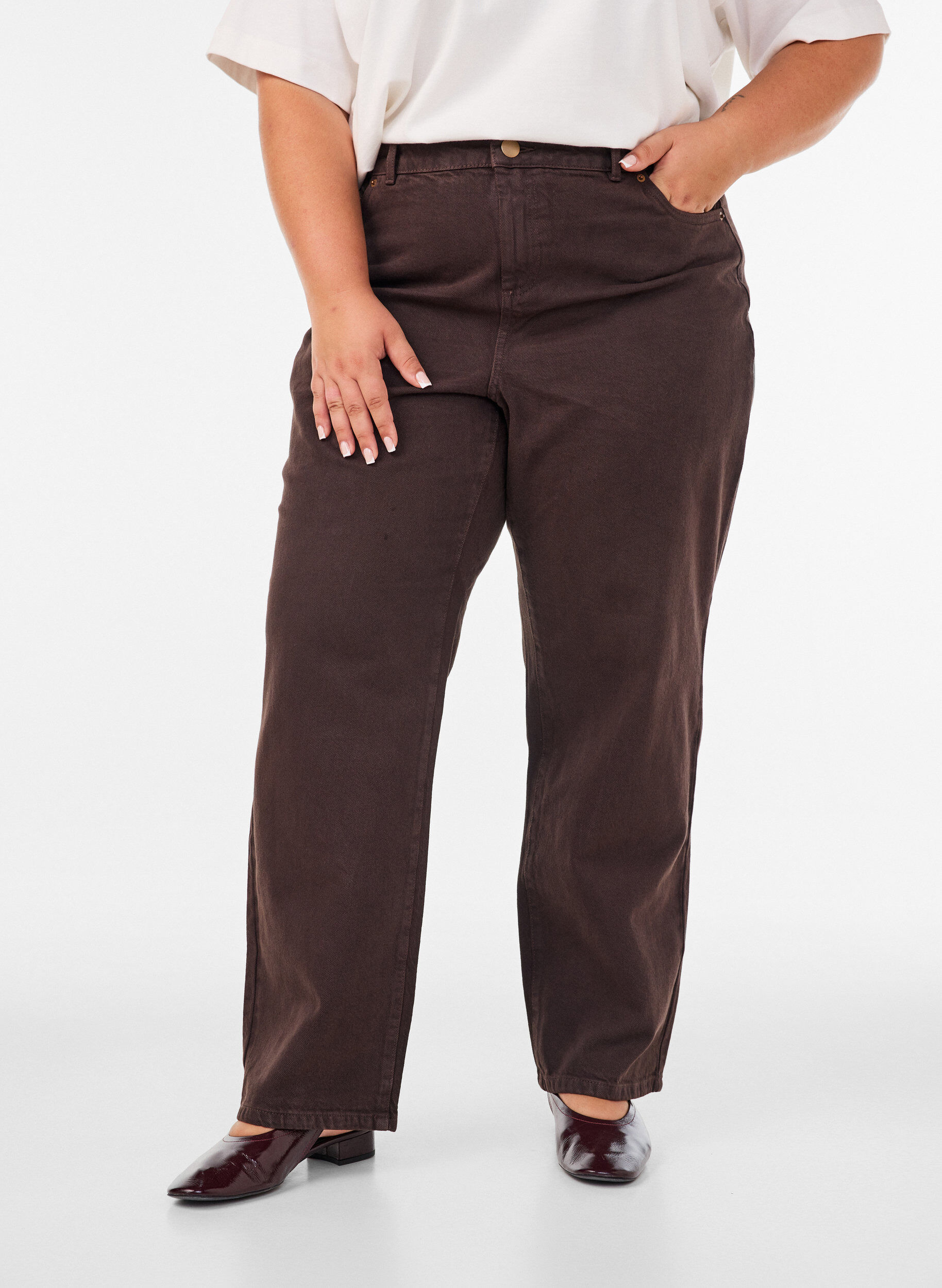 ZizziKort jerseykjole med A-facon, Sort, Model image number 3