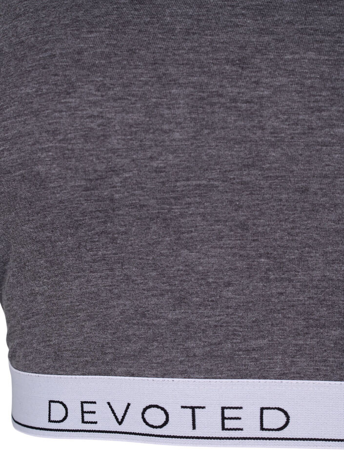 Meleret bh med rund halsudskæring, Medium Grey Melange, Packshot image number 3