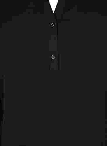 Langærmet bluse med v-udskæring, Black, Packshot image number 2