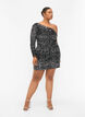 Kort one-shoulder kjole med pallietter, Black/Silver Sequins, Model image number 3