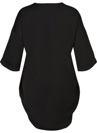 Oversize tunika med lynlås, Black, Packshot image number 1