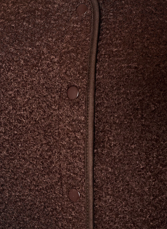 Fleecevest med trykknapper og sidelommer, Brun, Packshot image number 2