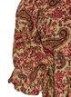 Viskosebluse med paisleyprint og firkantet udsk&aelig;ring, Brun, Packshot image number 3