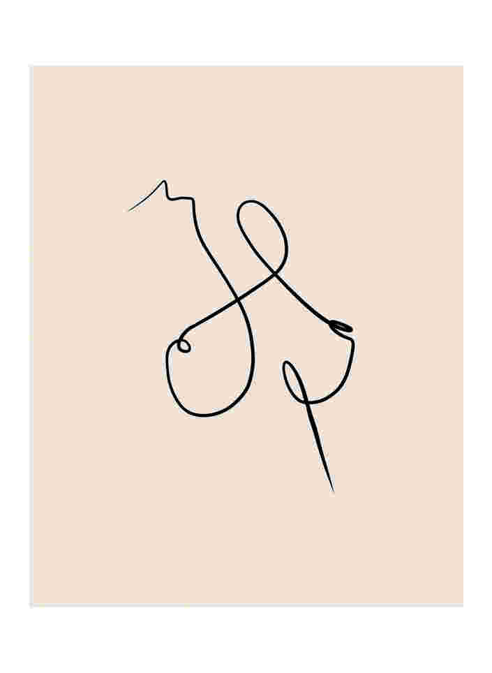 Plakat med kvinde silhuet, Poster 2 Breasts, Packshot