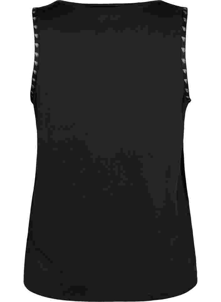 Ensfarvet træningstop, Black, Packshot image number 1