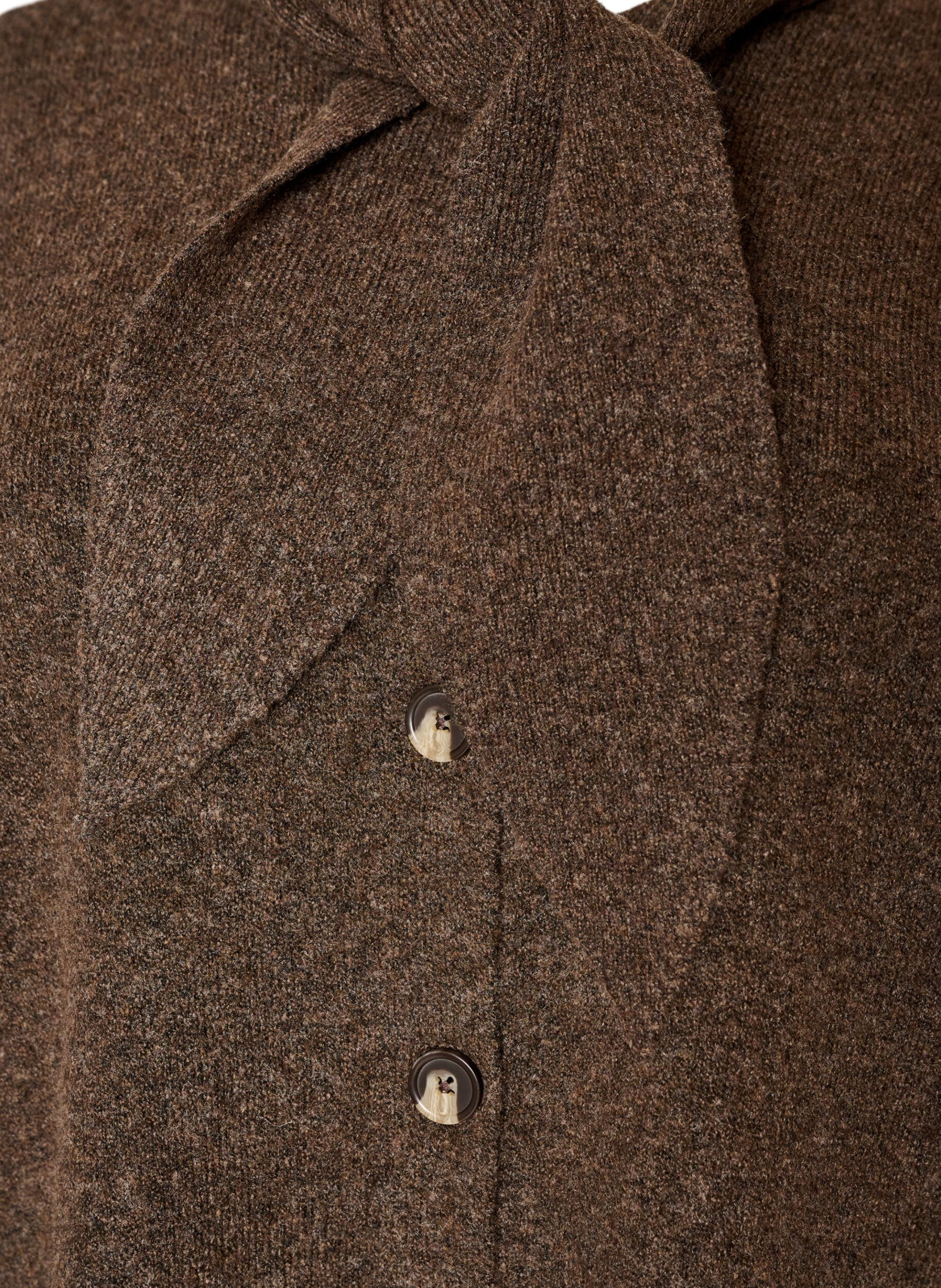 ZizziCardigan med sl&oslash;jfeb&aring;nd og knapper, Brun, Packshot image number 2