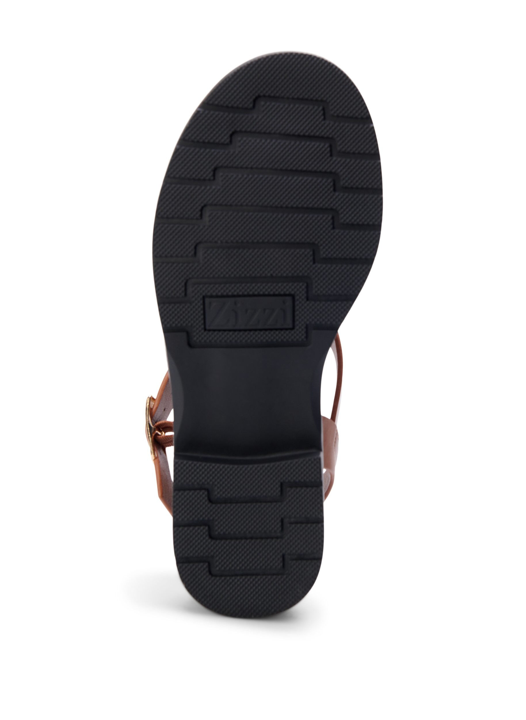 Zizzi Wide fit - Sommer sandal i l&aelig;der, Friar Brown, Packshot image number 5