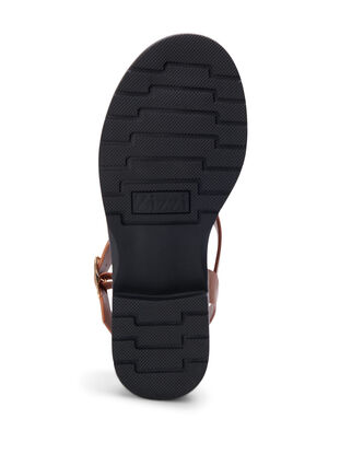 Sommer sandal i læder med bred pasform, Friar Brown, Packshot image number 5