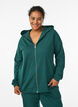 Sweat h&aelig;ttetr&oslash;je med lynl&aring;s og rygprint, Gr&oslash;n, Model image number 0