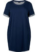 Kortærmet sweatkjole med lommer, Black Iris, Packshot image number 0