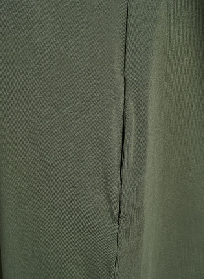Midilang t-shirtkjole med V-hals, Gr&oslash;n, Packshot image number 4