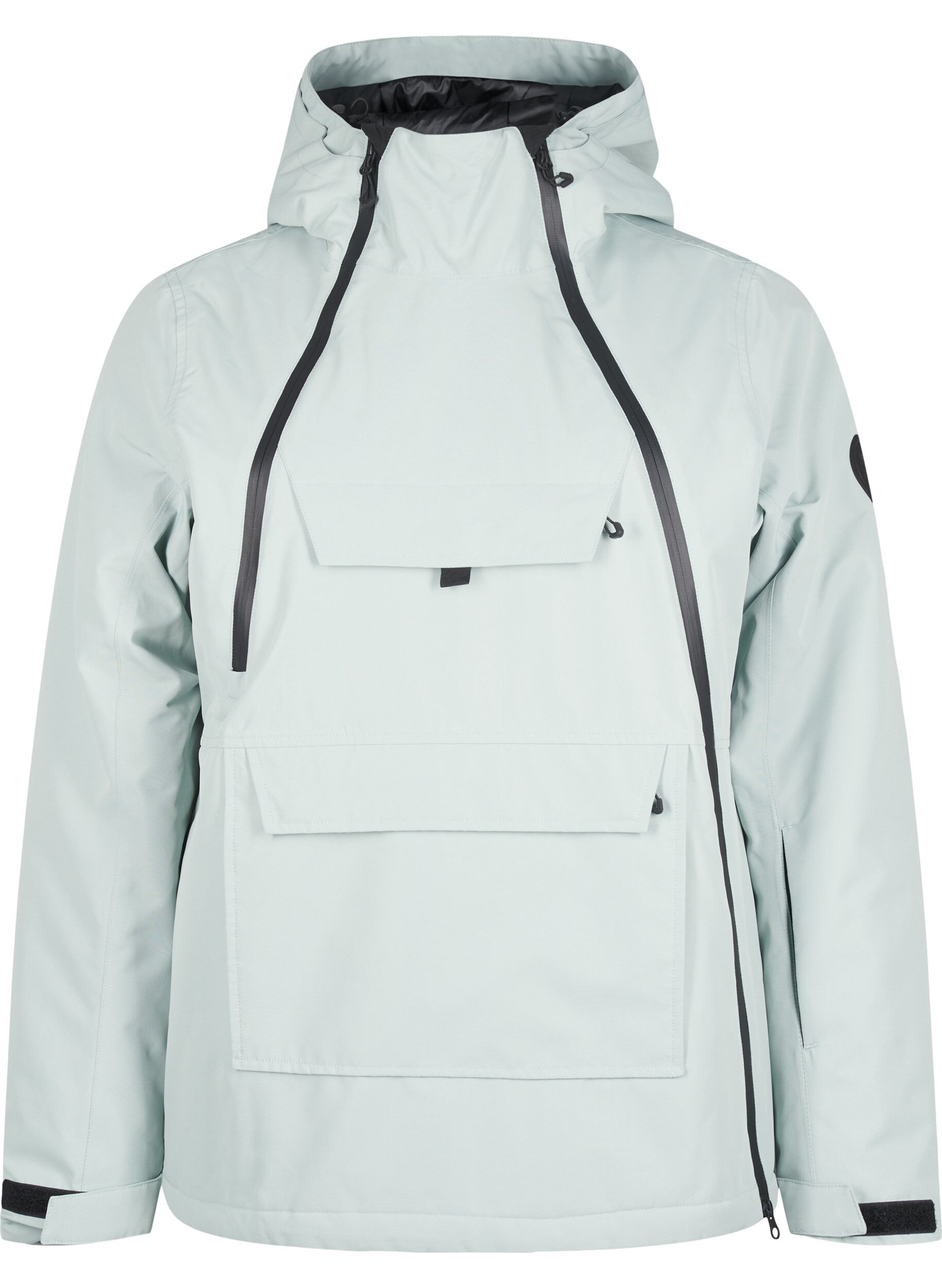 Zizzi Funktionel ski anorak med h&aelig;tte, Gr&oslash;n, Packshot image number 0