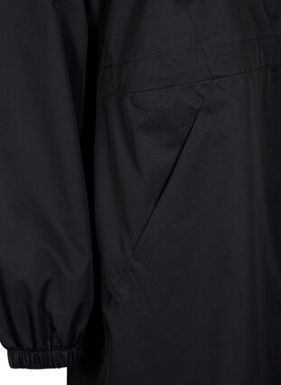 Funktionel frakke med lommer og hætte, Black, Packshot image number 3