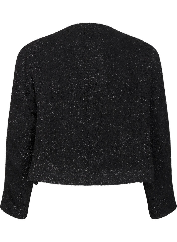 Jakke med sløjfe og glittertråd, Black, Packshot image number 1