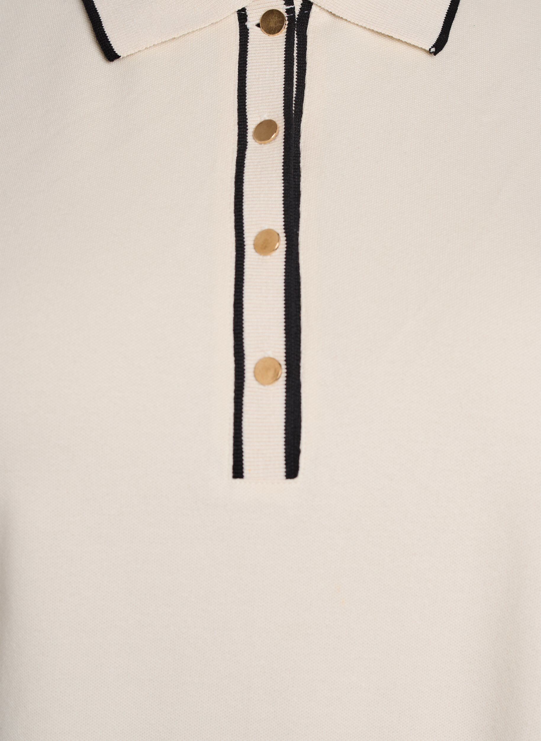 Zizzi Kort&aelig;rmet poloshirt, Beige, Packshot image number 2