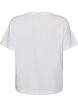 T-shirt i bomuld med korte &aelig;rmer og print, Hvid, Packshot image number 1