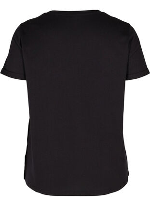 Bomulds trænings t-shirt med tryk, Black Fading Square, Packshot image number 1