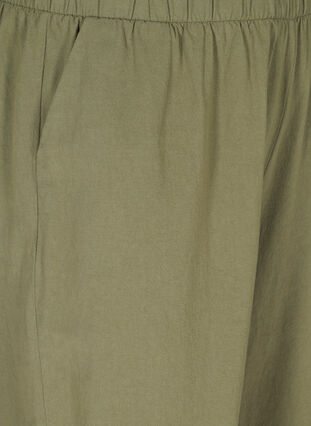 Cropped bukser i bomuld, Deep Lichen Green, Packshot image number 2