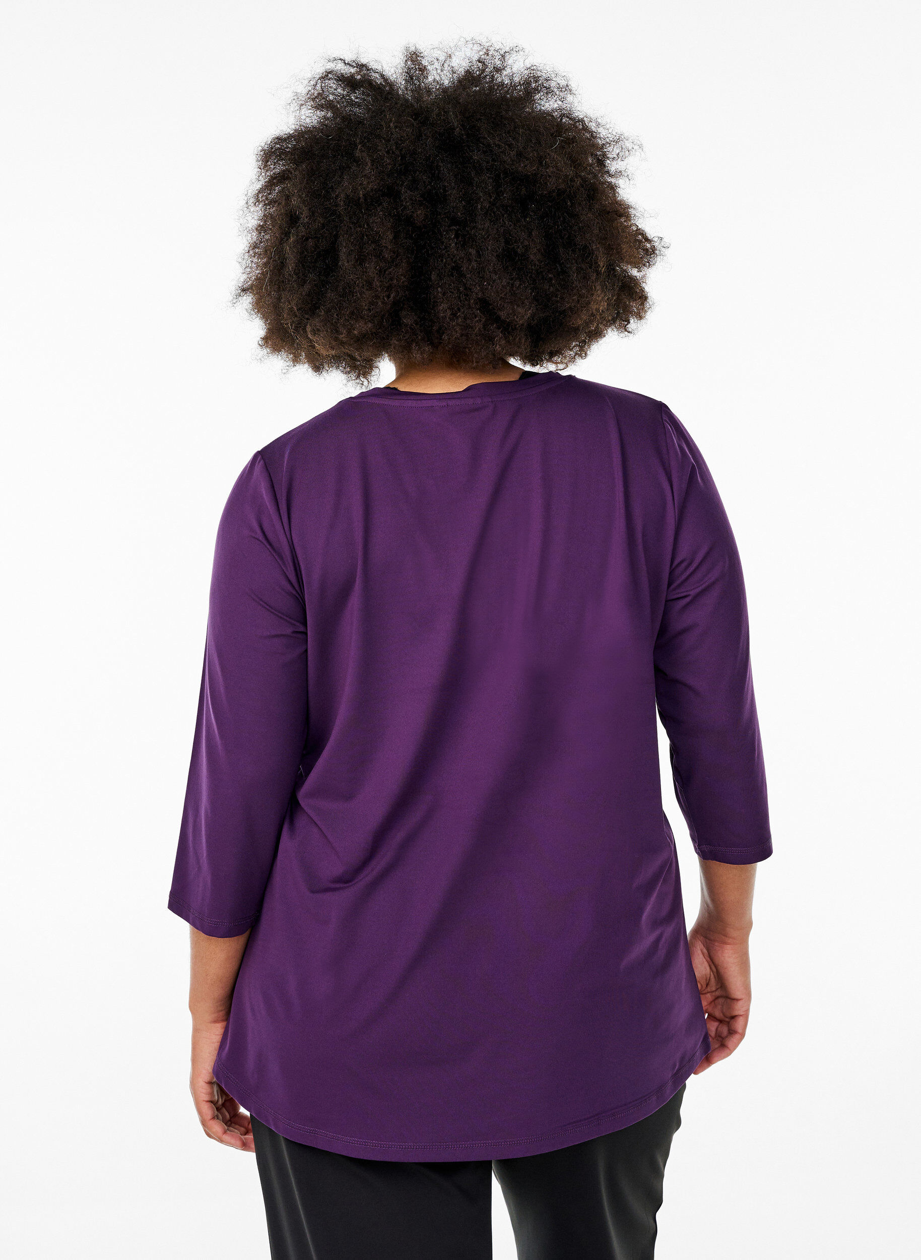 ZizziTr&aelig;ningsbluse med 3/4 &aelig;rmer, Lilla, Model image number 2