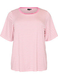 T-shirt med TENCEL&trade; Lyocell og striber , Lyser&oslash;d