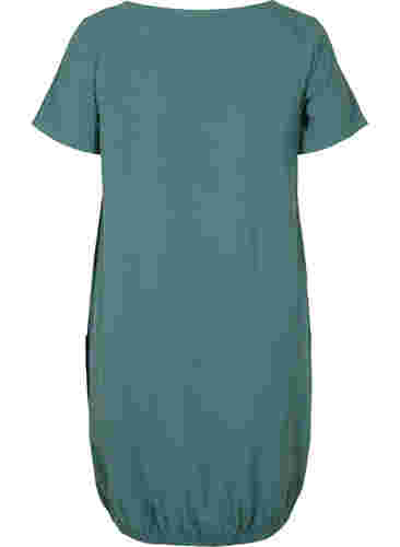 Kortærmet kjole i bomuld, Sea Pine, Packshot image number 1
