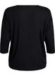 Jerseybluse med 3/4 &aelig;rmer, Sort, Packshot image number 1